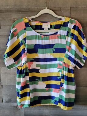 Anthropologie Maeve Boho Women's Top, Abstract Print Size XS